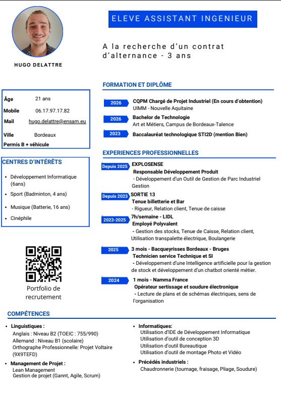 CV Français - Hugo DELATTRE