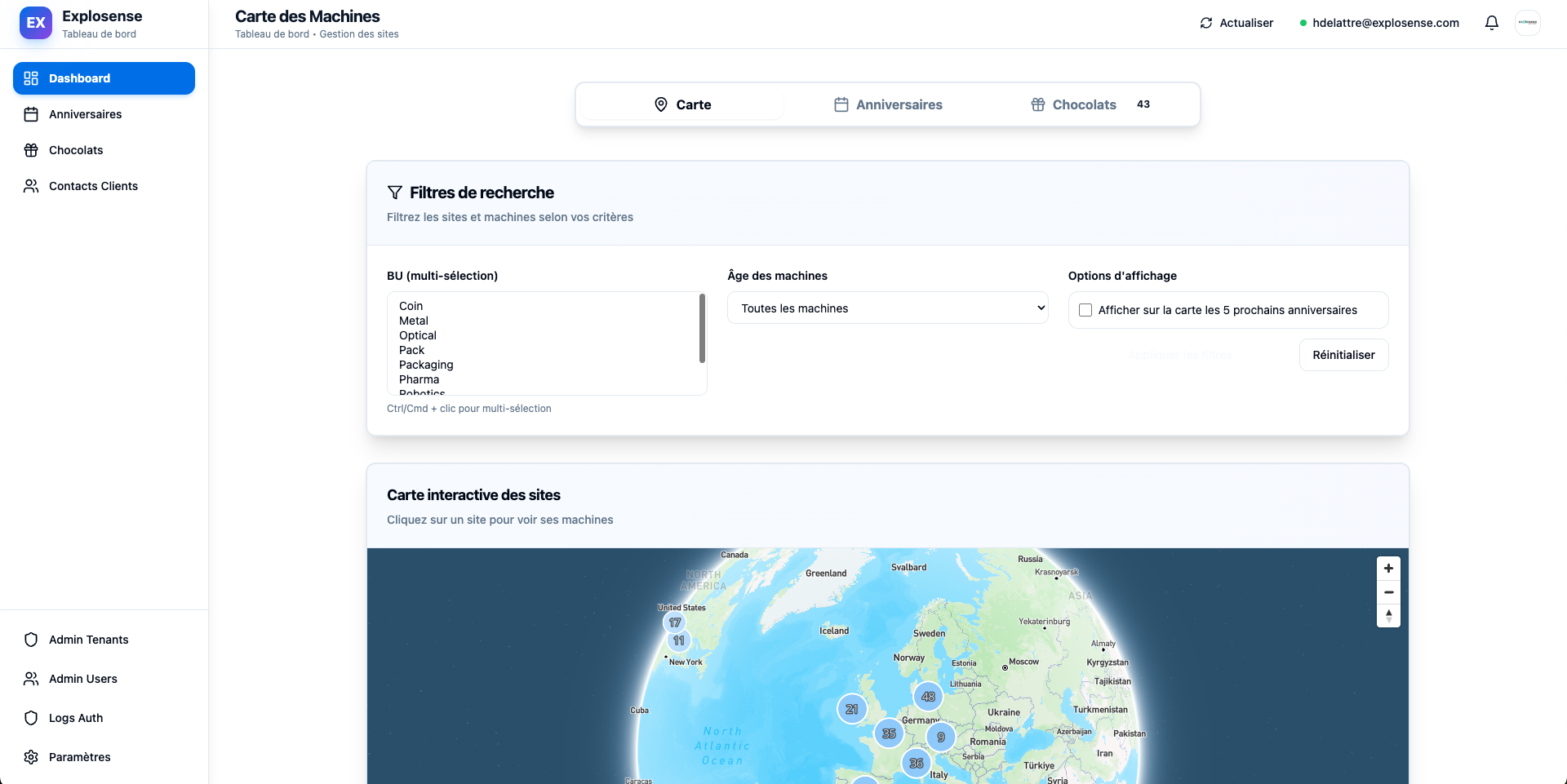 Plateforme de gestion de parc machines